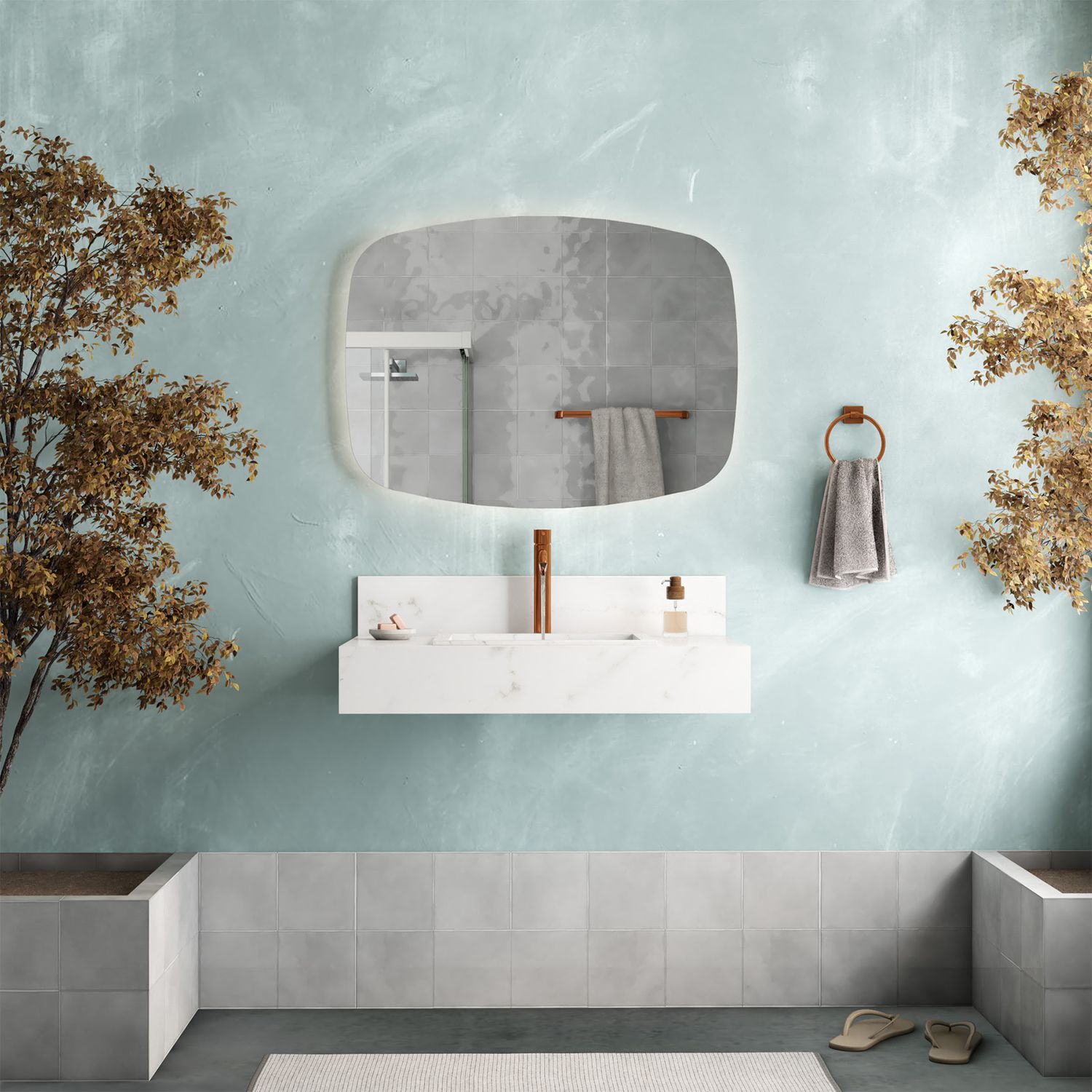 ALASSIO 32 IN. WALL-MOUNT PORCELAIN VANITY CARRARA WHITE