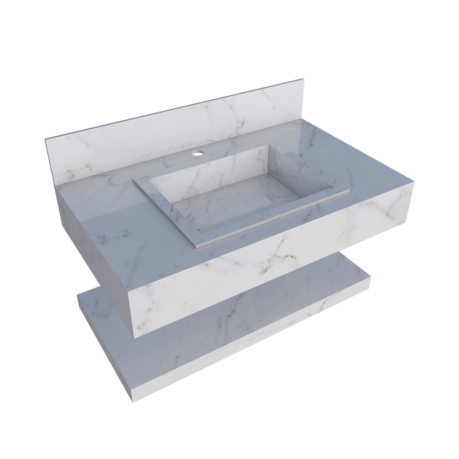 ALASSIO 32 IN. WALL-MOUNT PORCELAIN VANITY CARRARA WHITE