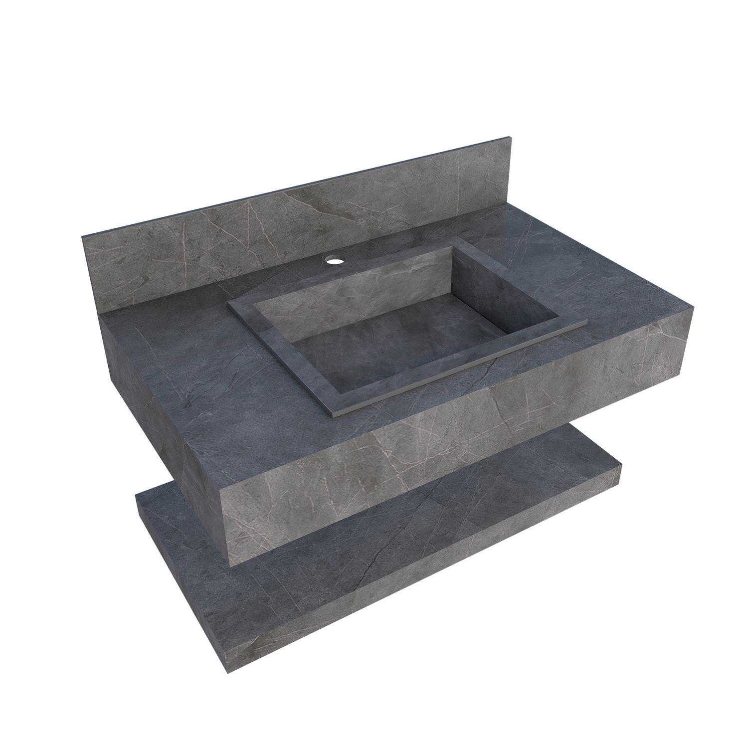 ALASSIO 32 IN. WALL-MOUNT PORCELAIN VANITY STONE GRAY