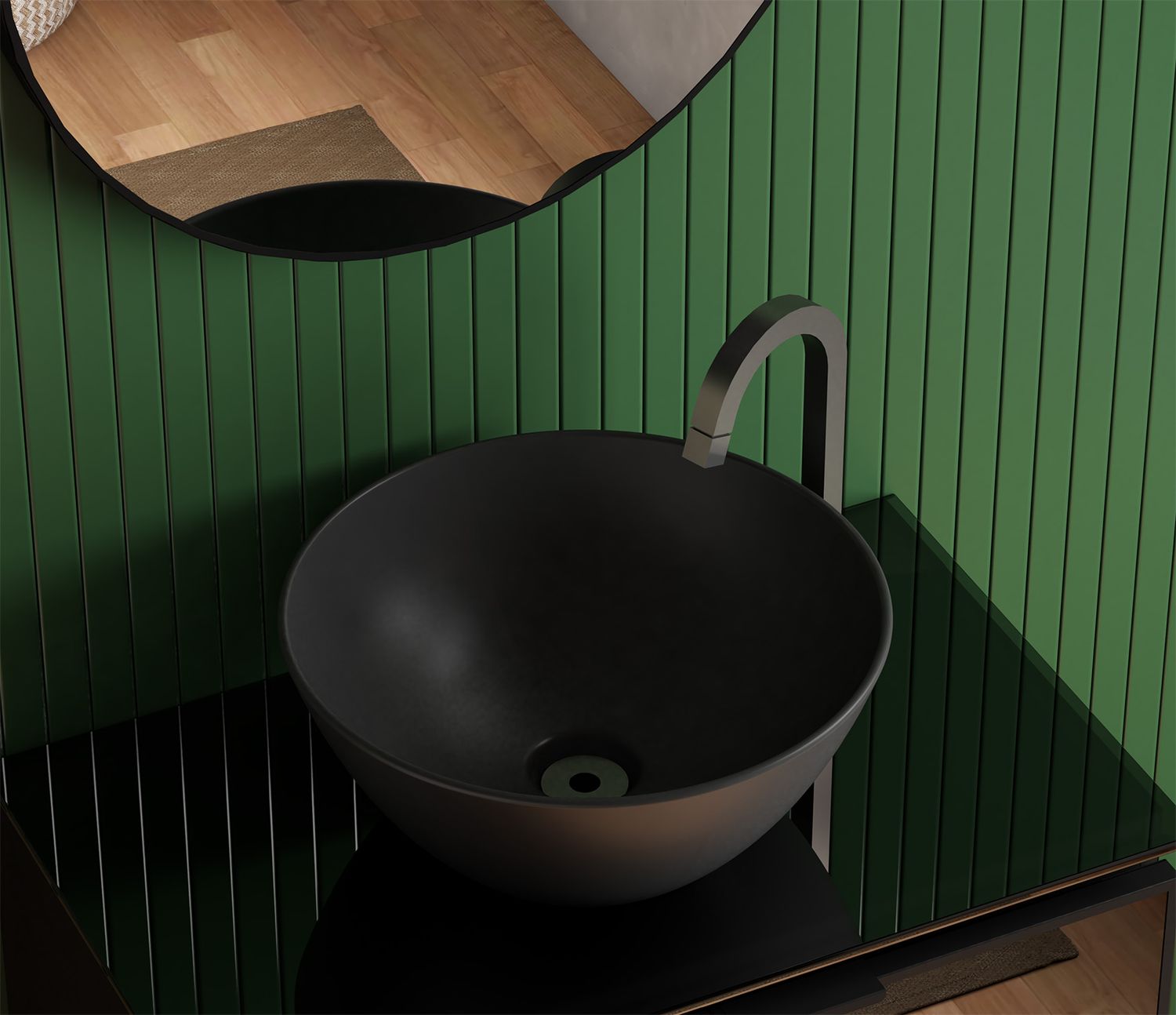 PESCARA CERAMIC OVAL VESSEL SINK BLACK