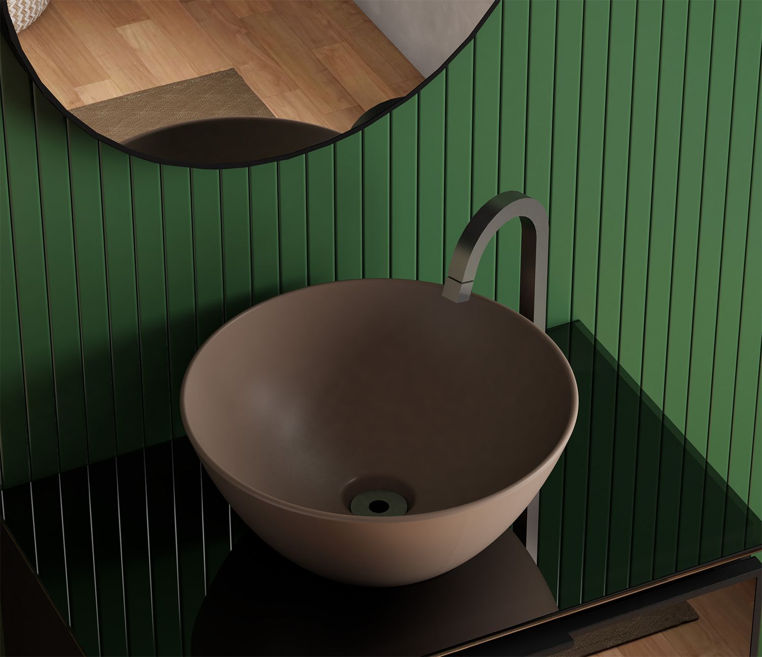 PESCARA CERAMIC OVAL VESSEL SINK BROWN