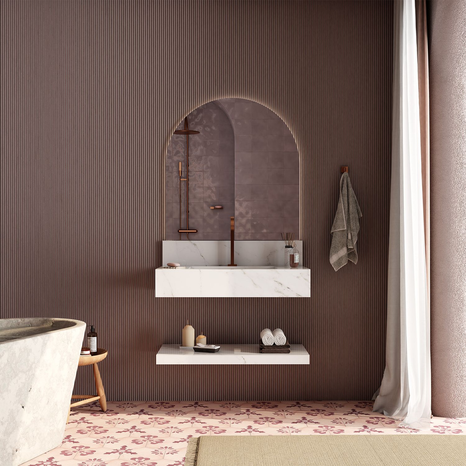 CAMOGLI 32 IN. WALL-MOUNT PORCELAIN VANITY CARRARA WHITE