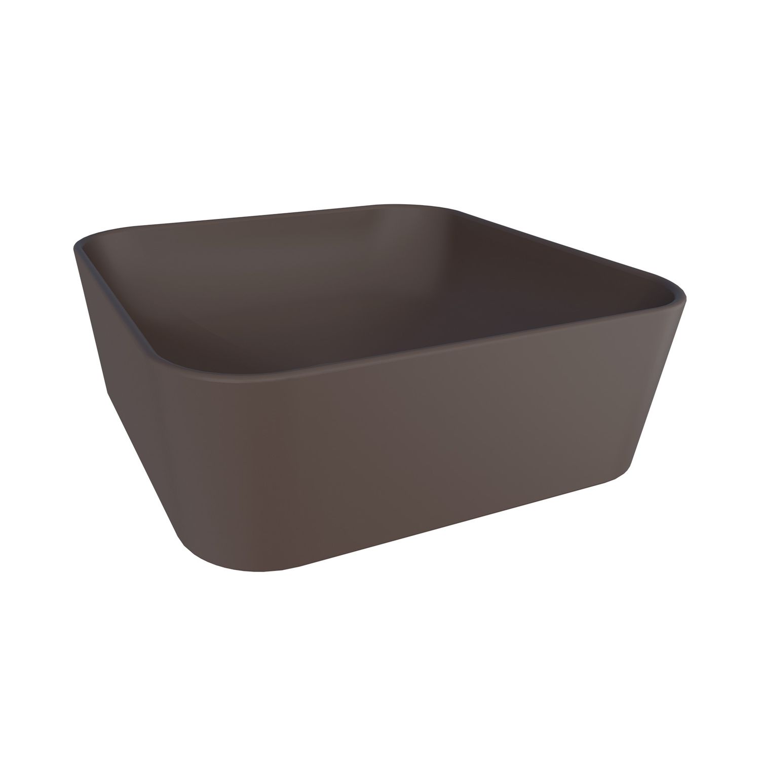 RIMINI CERAMIC SQUARE VESSEL SINK BROWN