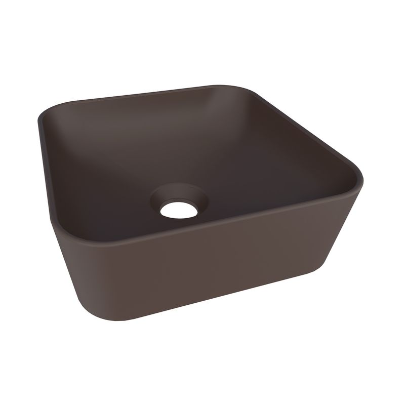 RIMINI CERAMIC SQUARE VESSEL SINK BROWN
