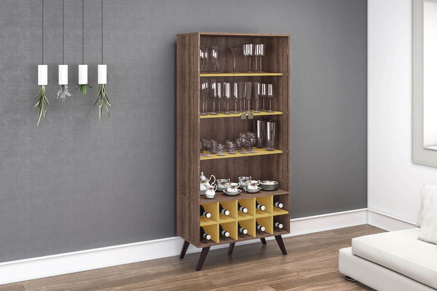 OTTAWA CURIO CABINET RUSTIC/YELLOW