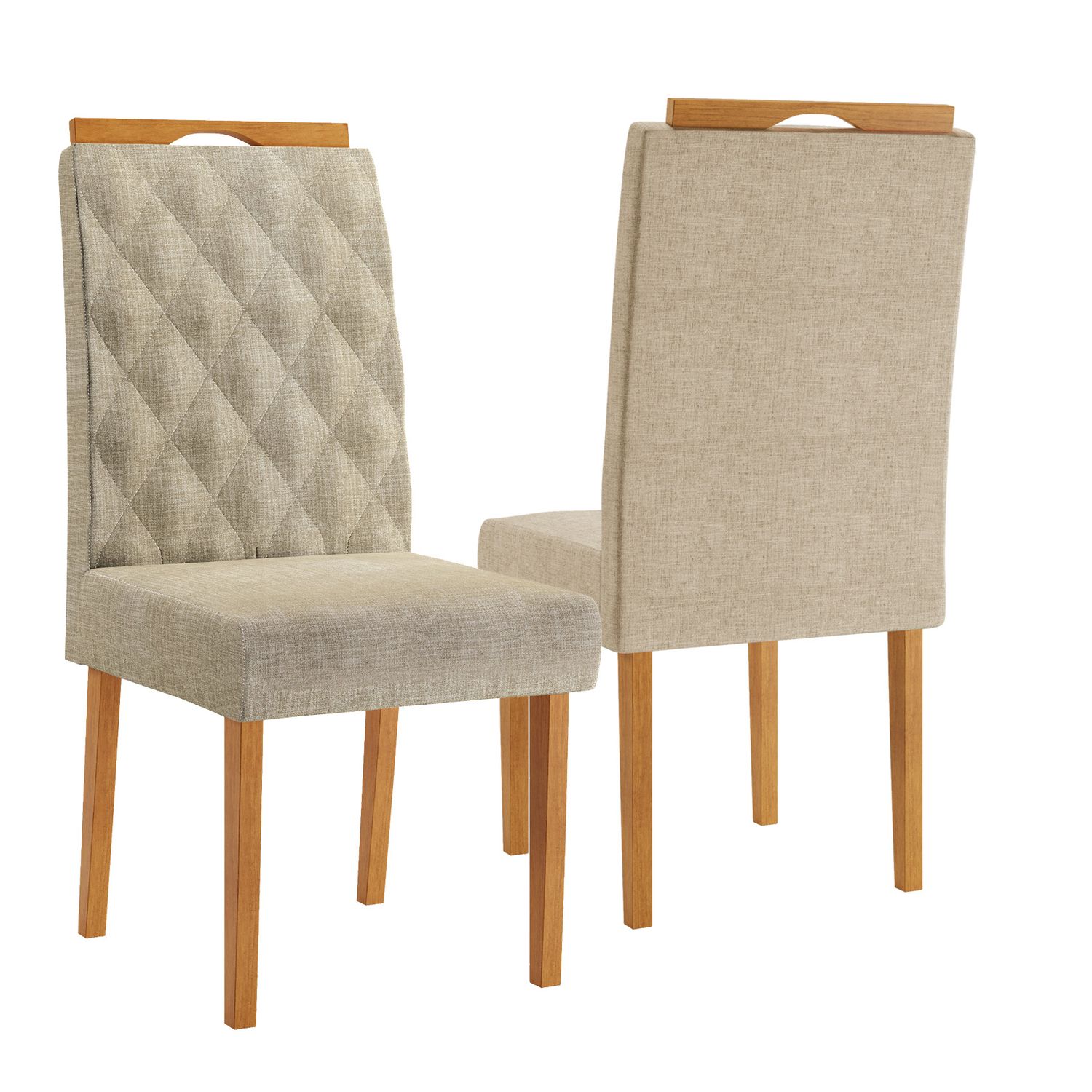 2 RAVENNA DINING CHAIRS BEIGE SABBIA