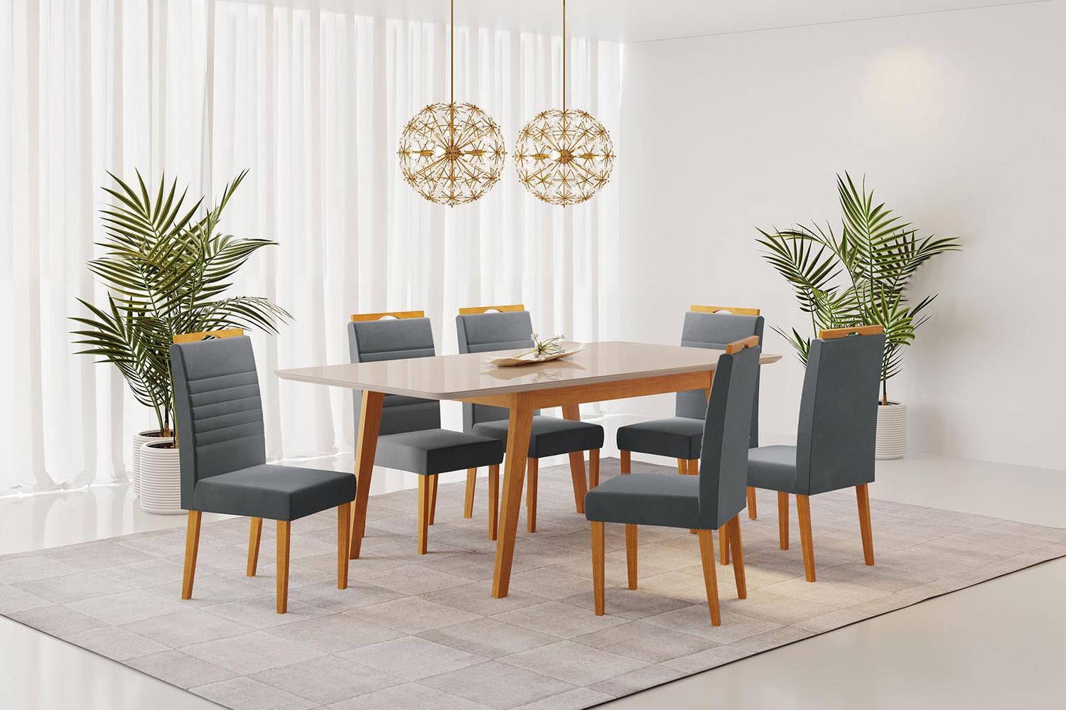 63 IN. AMALFI DINING TABLE CINNAMON/OFF WHITE