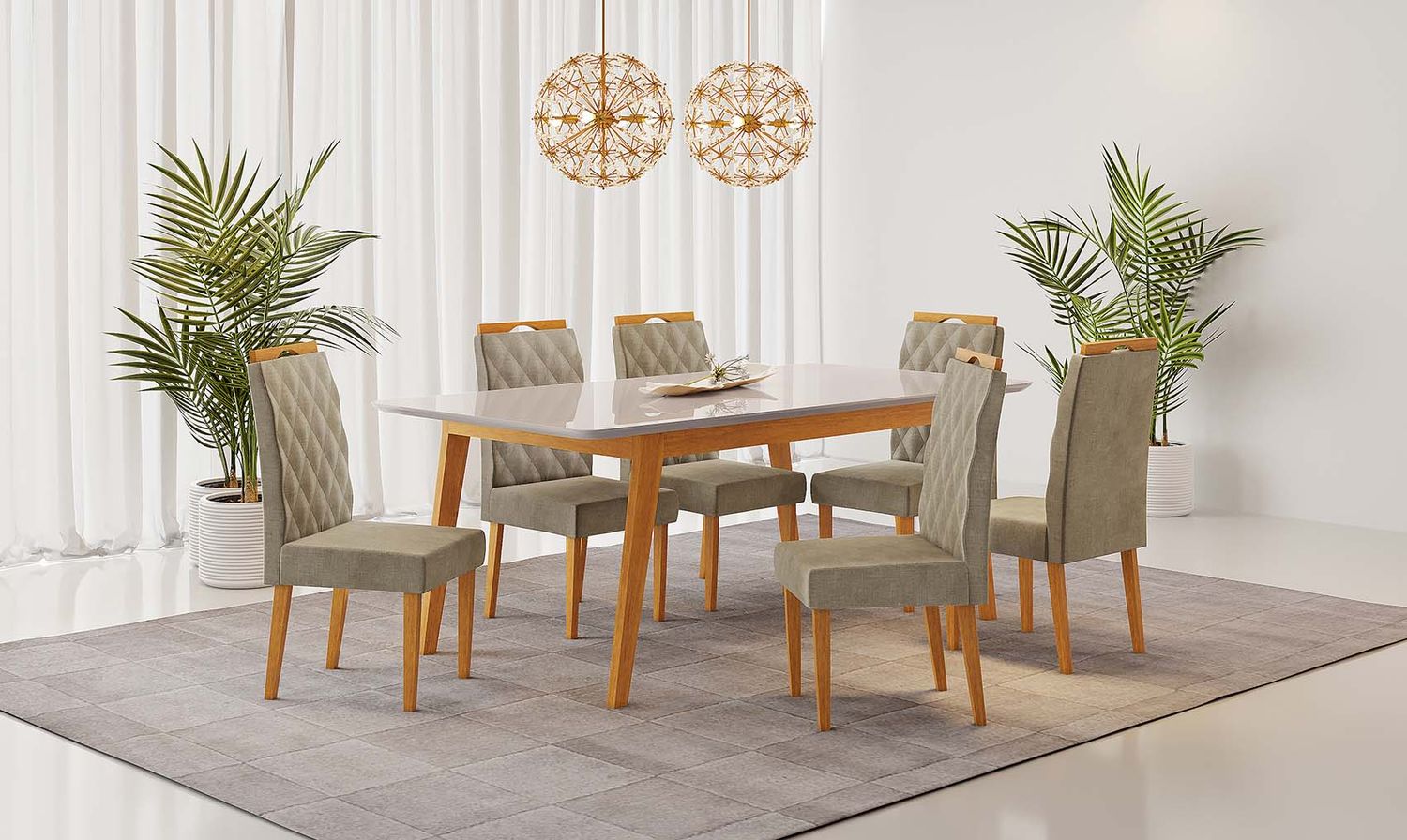 63 IN. AMALFI DINING TABLE CINNAMON/OFF WHITE