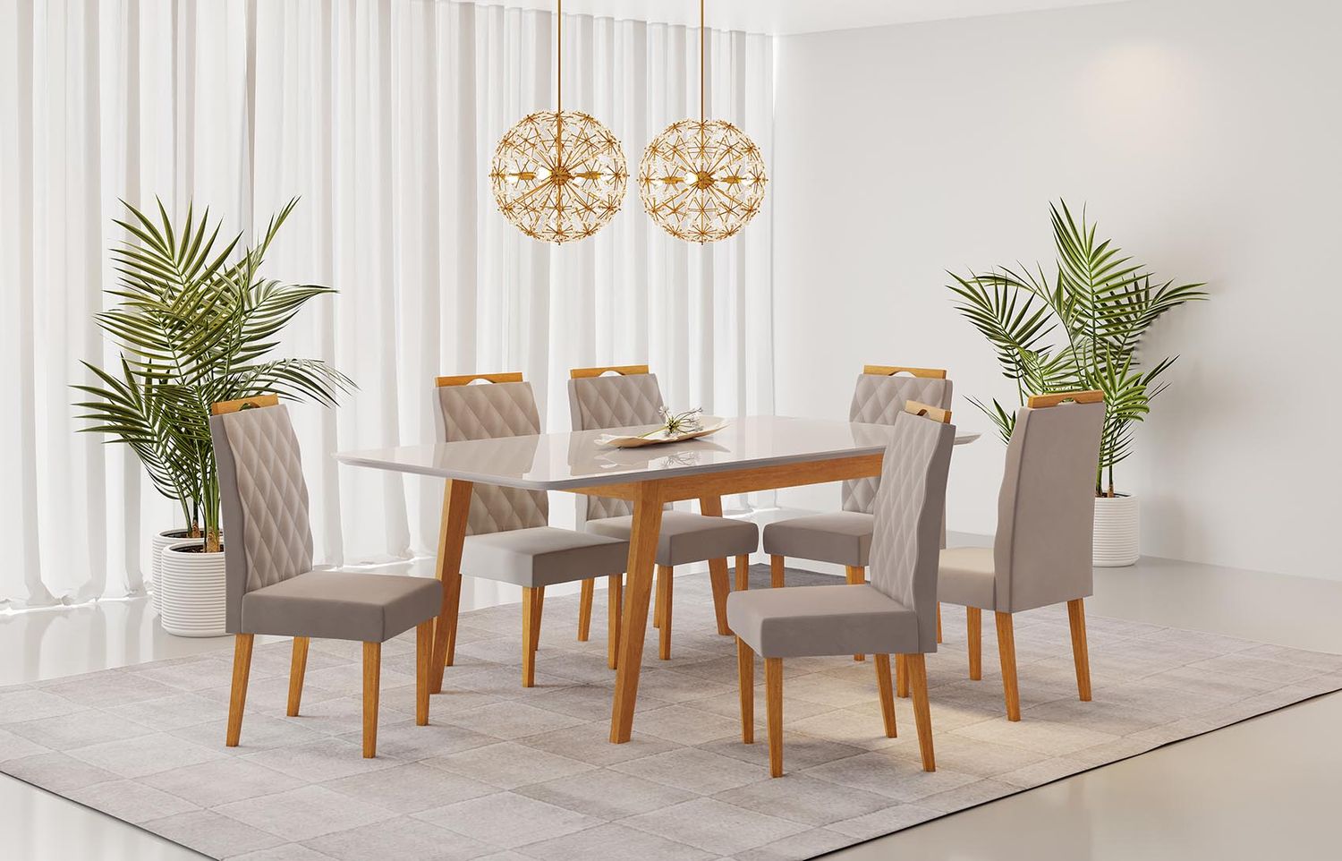 63 IN. AMALFI DINING TABLE CINNAMON/OFF WHITE