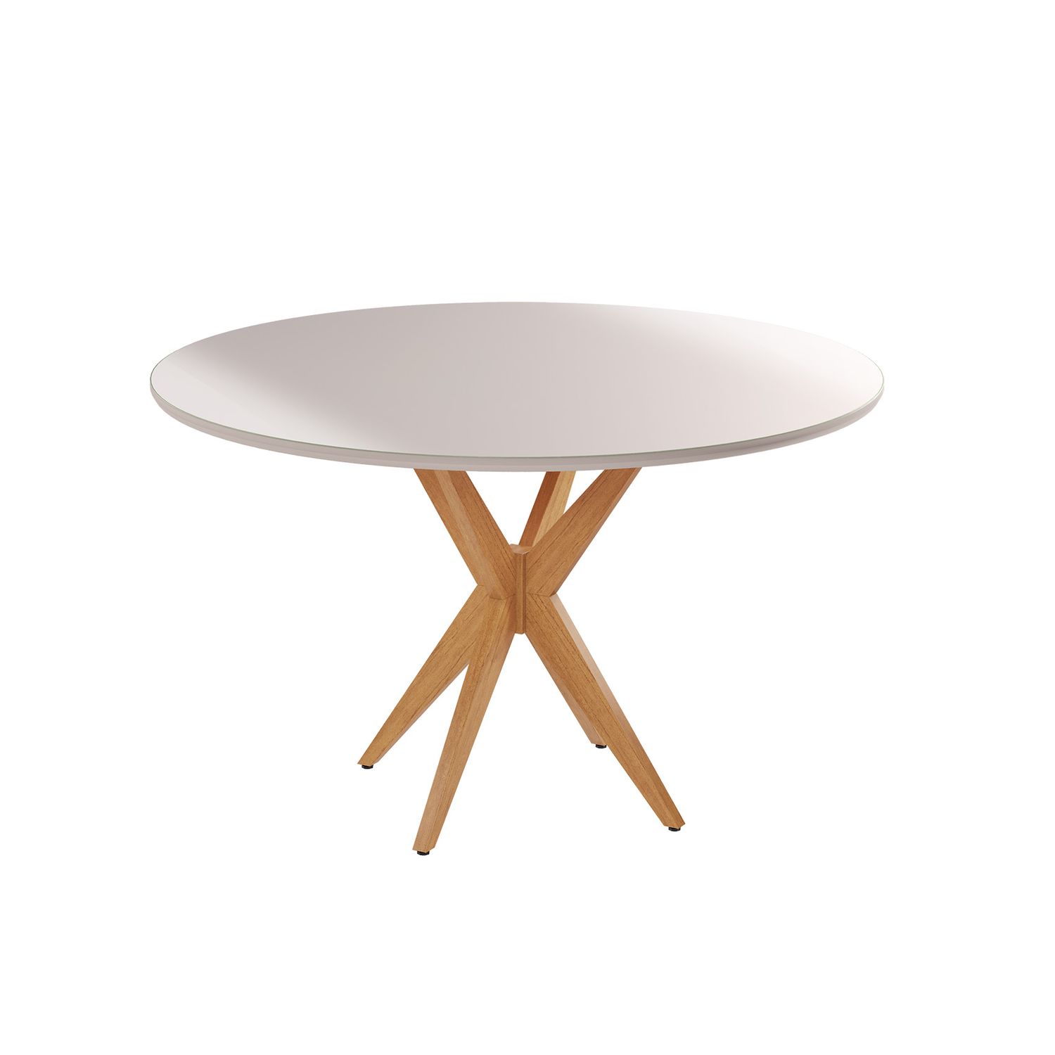 SICILIA GLASS ROUND DINING TABLE CINNAMON/OFF WHITE