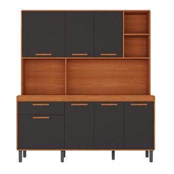 71 IN. BONN KITCHEN SET HONEY OAK/GRAPHITE