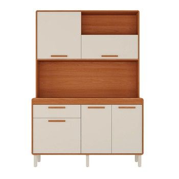 55 IN. BONN KITCHEN SET HONEY OAK/OFF WHITE
