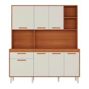 71 IN. BONN KITCHEN SET HONEY OAK/OFF WHITE