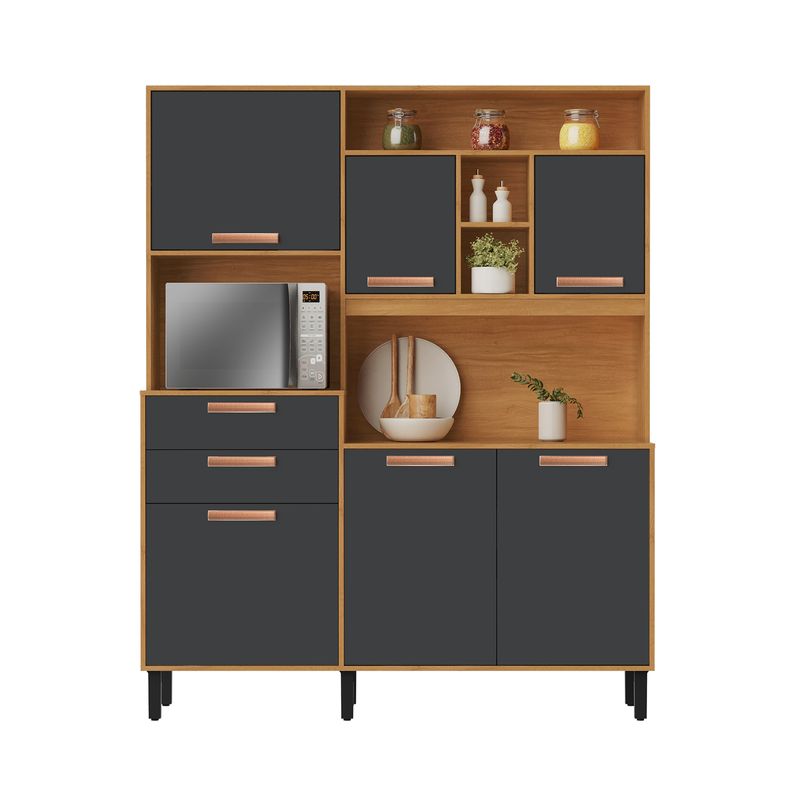63 IN. NORDEND KITCHEN SET HONEY OAK/GRAPHITE