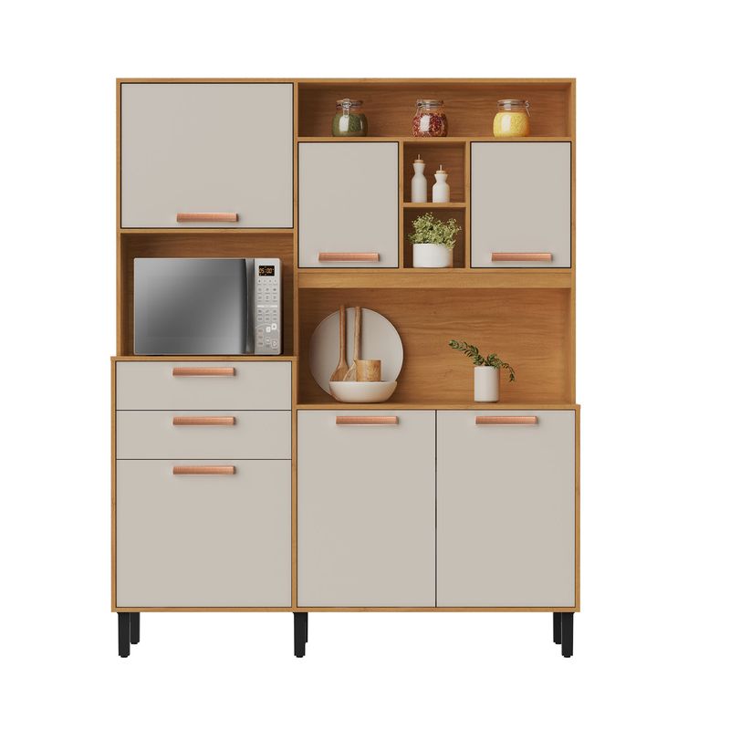 63 IN. NORDEND KITCHEN SET HONEY OAK/OFF WHITE