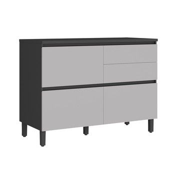 DORTMUND 1-DOOR/4-DRAWER BASE CABINET GRAPHITE/FENDI