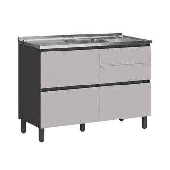 DORTMUND COMBO 2-PCS SINK BASE CABINET GRAPHITE/FENDI + SINGLE BOWL SINK