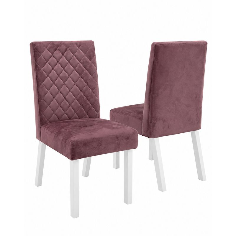 2 DALLAS CHAIRS WHITE/BURGUNDY