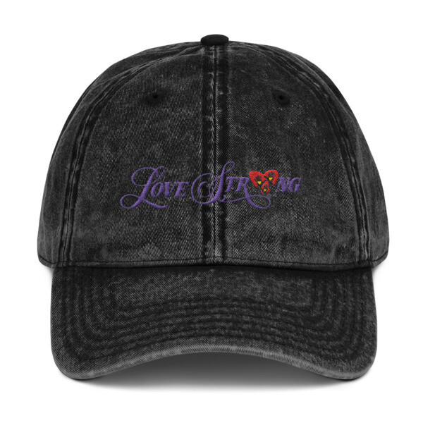Black Vintage Love Strong Dad Cap