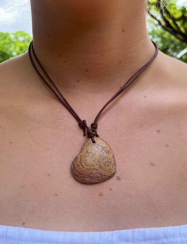 Adjustable Heart Shaped Rainbow Stone Pendant