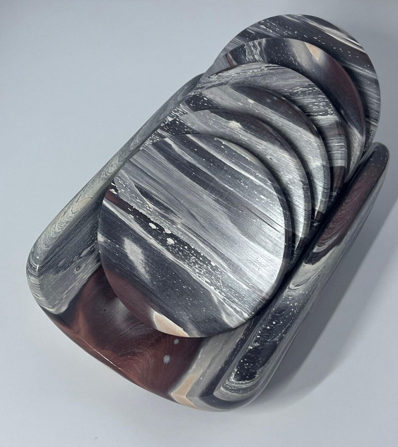 Ribbon Stone coasters and holder