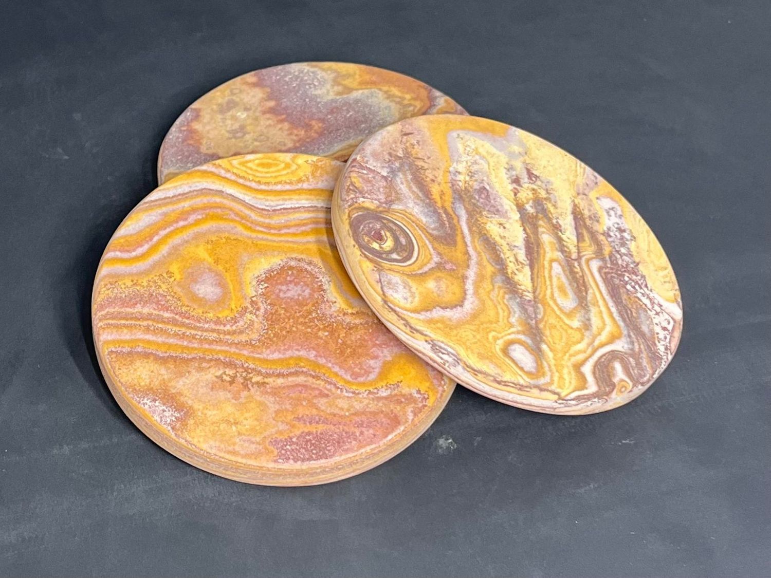 Rainbow Stone Coasters