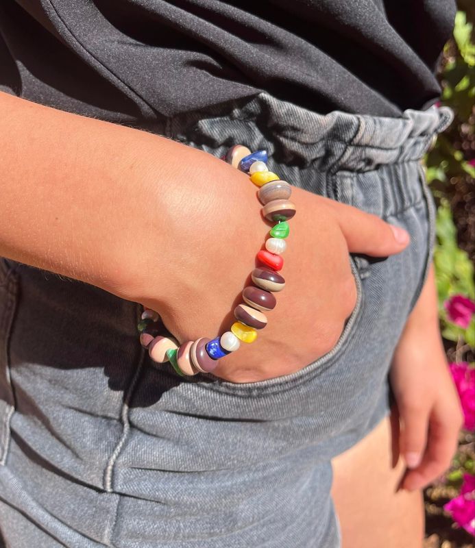 Zebra Stone Beaded Bracelet