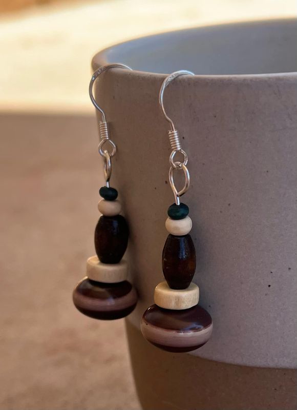 Beaded Zebra Rock Earrings
