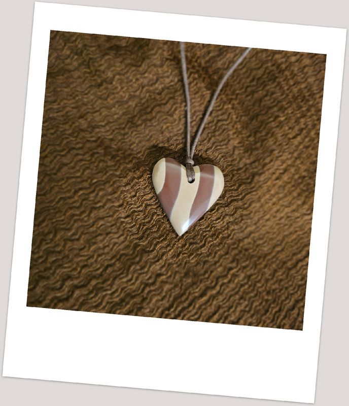 Zebra Stone Heart Pendant