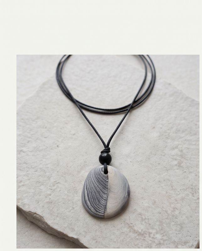 Ribbon stone pendant