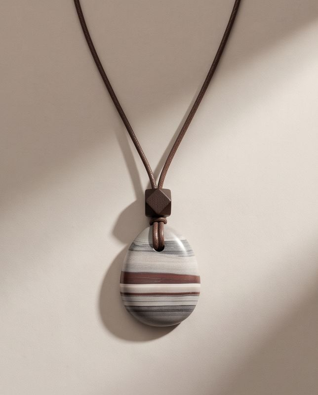 Ribbon stone pendant