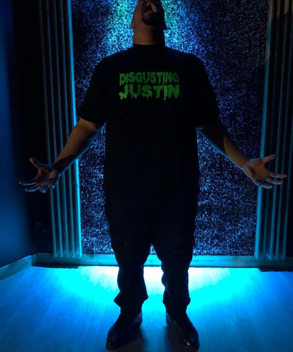 DISGUSTING JUSTIN  - T-Shirt, Size: XS, Color: Black