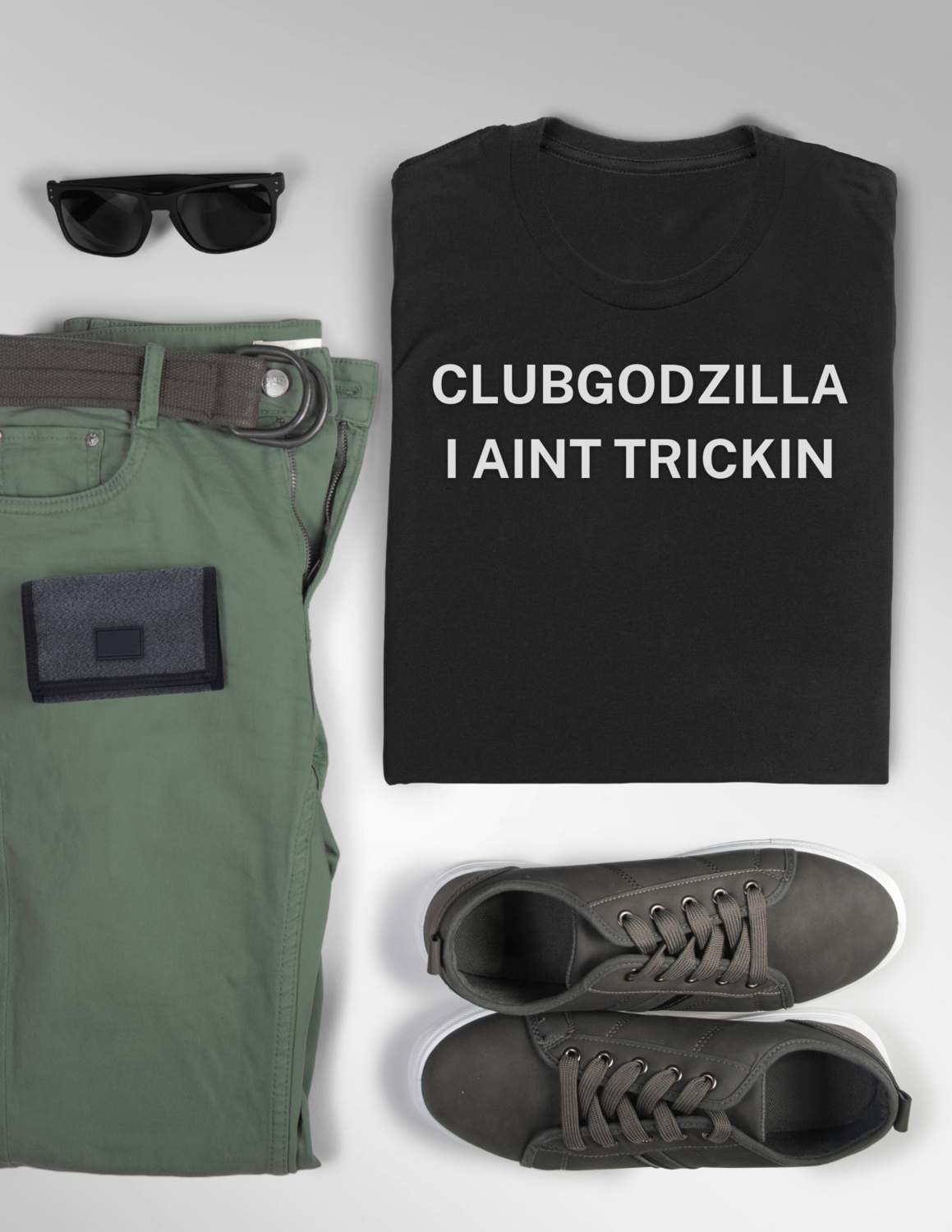 CLUBGODZILLA I AINT TRICKIN  - T-Shirt, Color: Black, Size: XS