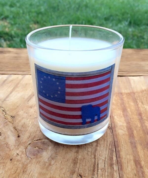 7oz. Patriotic Bully or Boston Terrier Soy Glass Candle