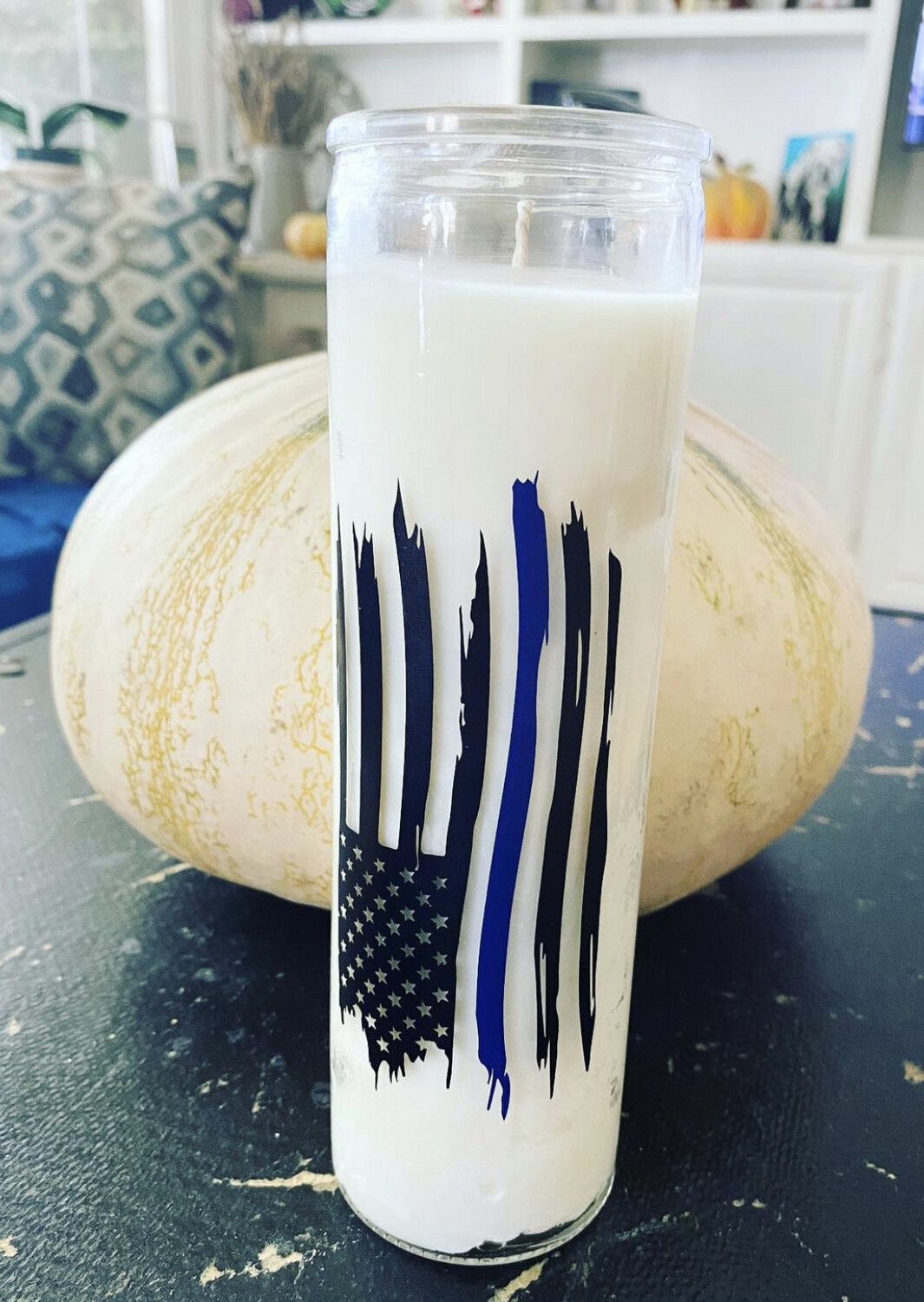 Blue Lives Flag Prayer Candle