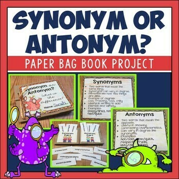 Synonyms and Antonyms Paper Bag Book