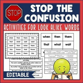 Fluency Activities for Look Alike Words