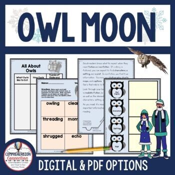 Owl Moon Reading Activities in Digital and PDF