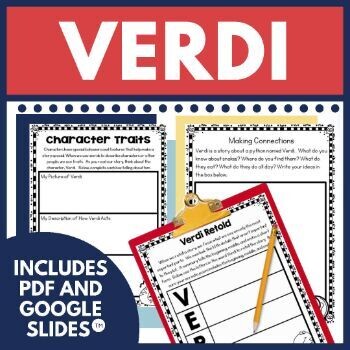 Verdi by Janell Cannon Activities