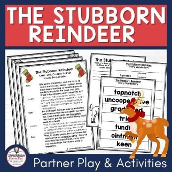 Christmas Partner Play, Reindeer Themed Fluency Activity