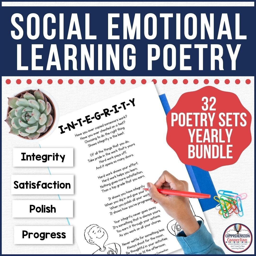 Social Emotional Learning Poetry | Character Building Activities Bundle