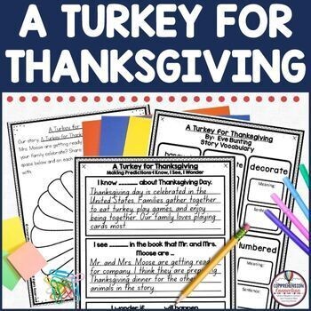 A Turkey for Thanksgiving by Eve Bunting Activities