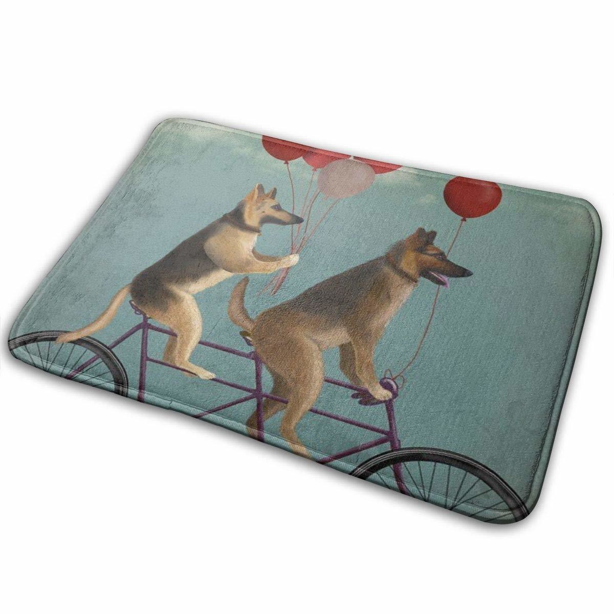 Front Indoor Door Mat German Shepard Dogs Balloons Non Slip Bath Mat