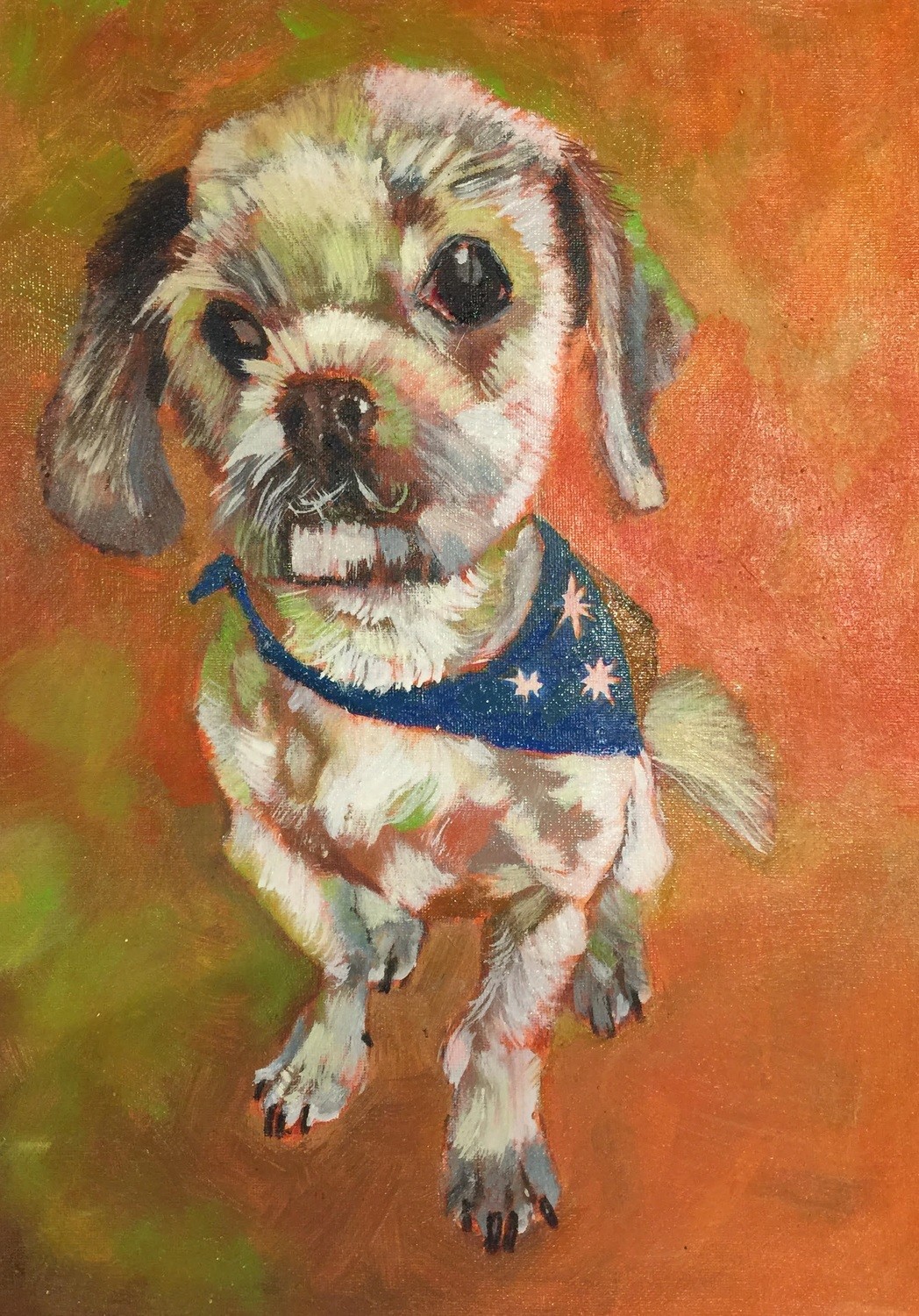 Custom Pet Portrait in oil and acrylic