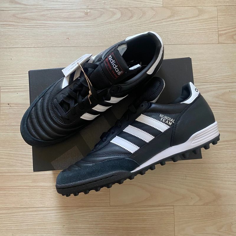 adidas Mundial Team Leather Turf Soccer Black