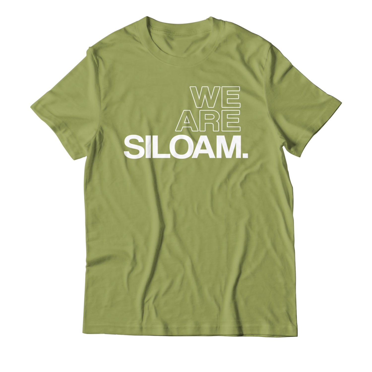 We Are Siloam T-shirt - Olive Green & White