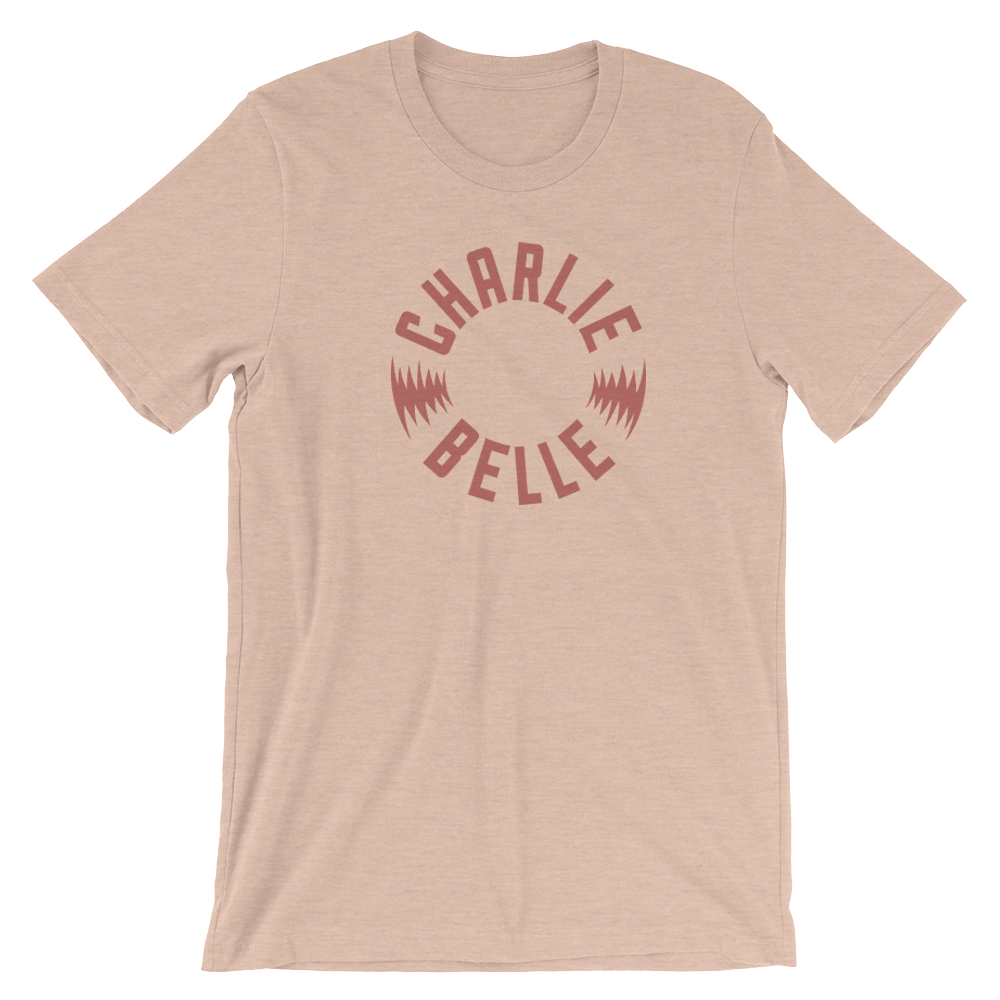 Round Logo Tee in Heather Peach