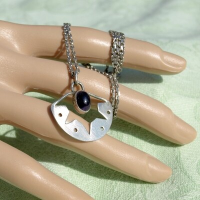 Solid Silver and Amethyst Pendant Necklace