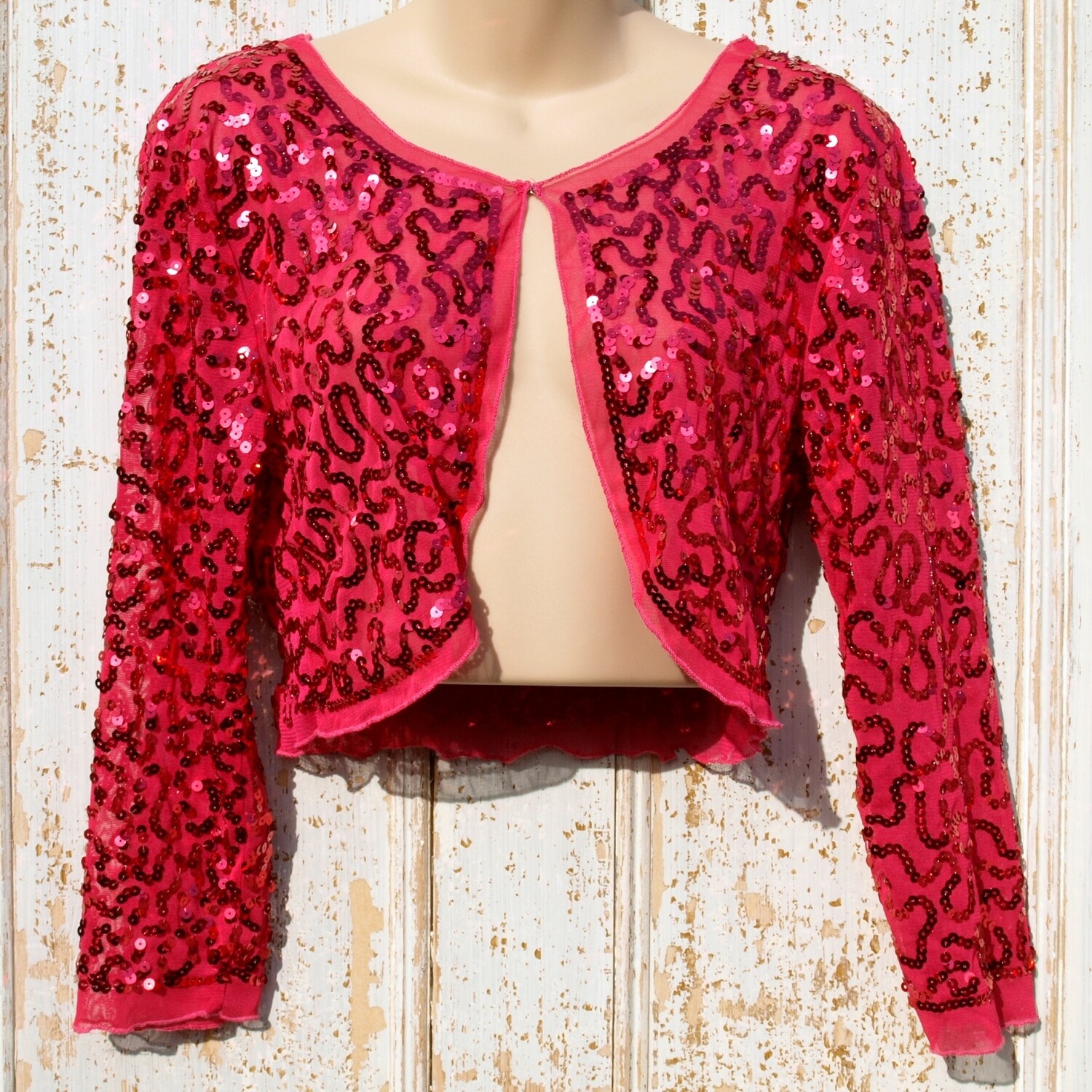 Pink Sequin Party Cardigan or Bolero by Maner
