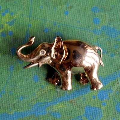 Vintage 80s 925 Silver La Monde Des Bijoux Italian Elephant Brooch